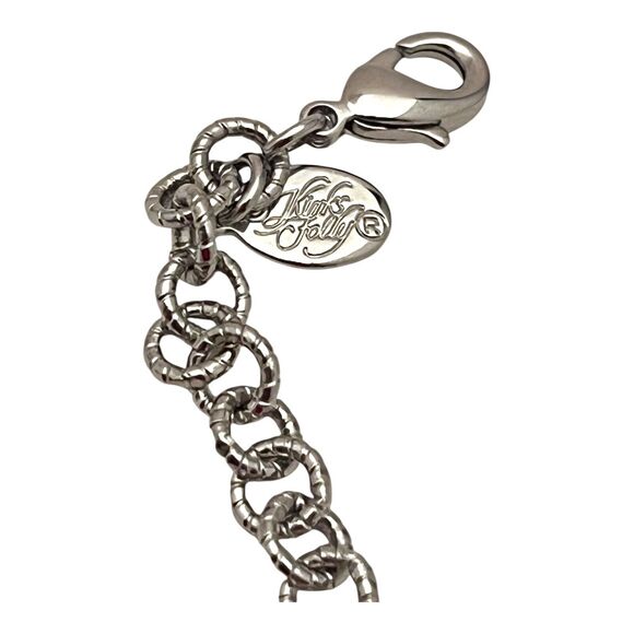Kirks Folly Charm Bracelet Fairies Stars Crystals Silver Tone 8M - Picture 2 of 5